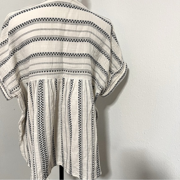 Madewell Women’s Large 2 Piece Lightspun Pull-On Balloon Pant Set Striped Pocket - Picture 7 of 13